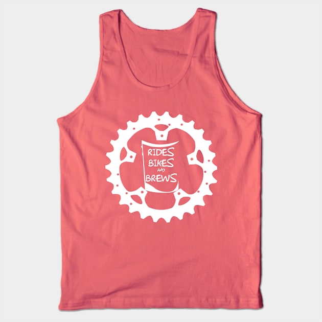 Rides, Bikes, Brew White Tank Top by Adotreid